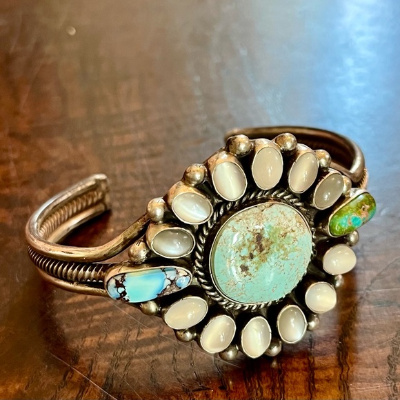 Dry Creek Turquoise and Moonstone Native American Bracelet - Picture 10 of 10